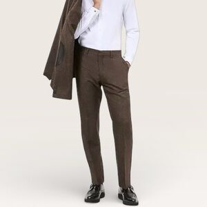 The Kooples Herringbone Wool Blend Straight-Leg Trousers
